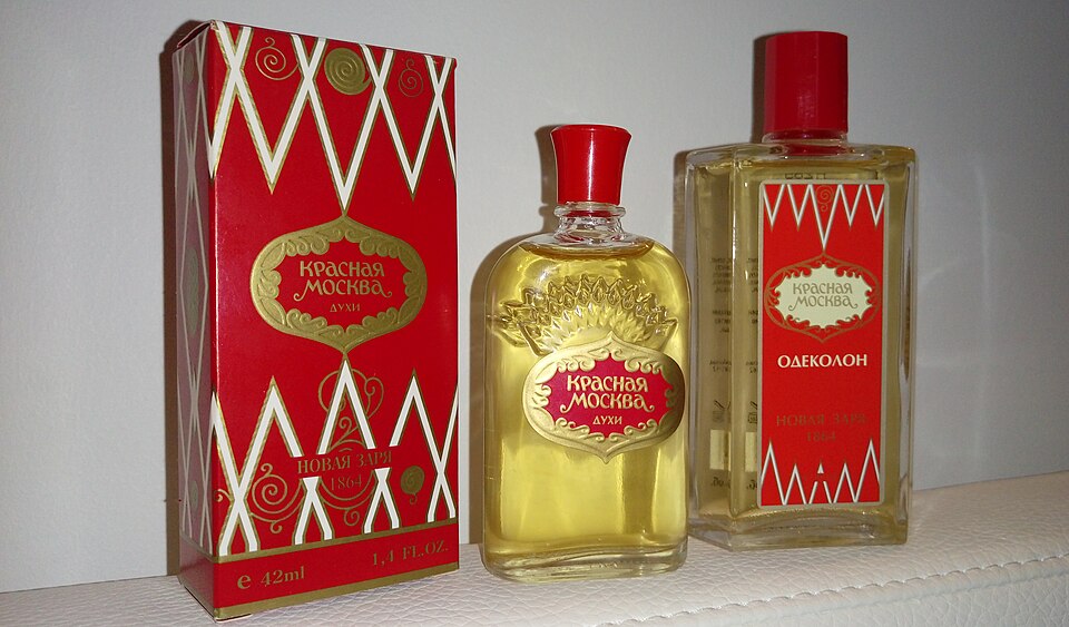 紅色莫斯科 Krasnaya Moskva 香水紙盒,紅金繁飾
